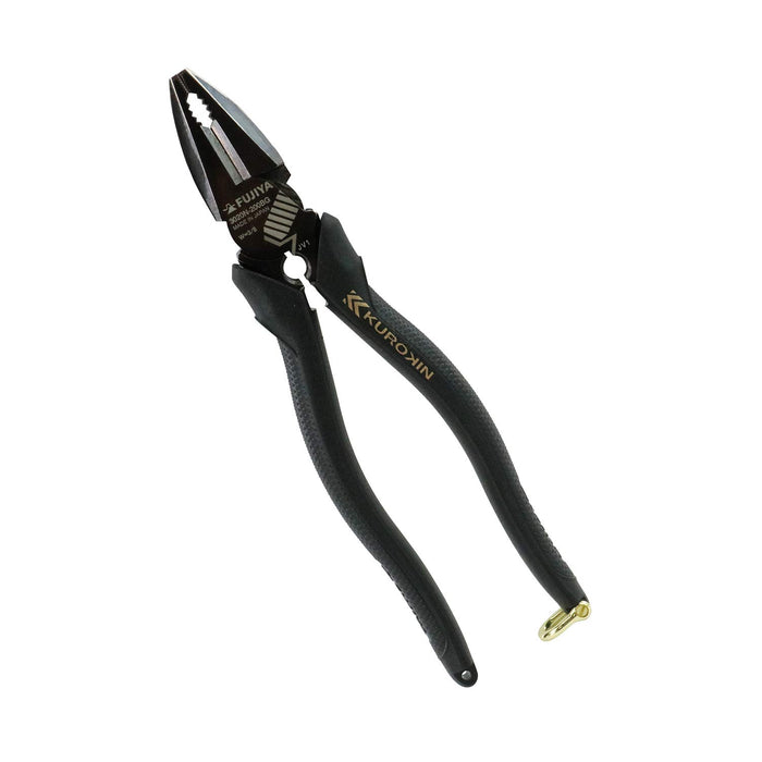 Fujiya 200mm Eccentric Power Pliers Black Gold with Deburring Function