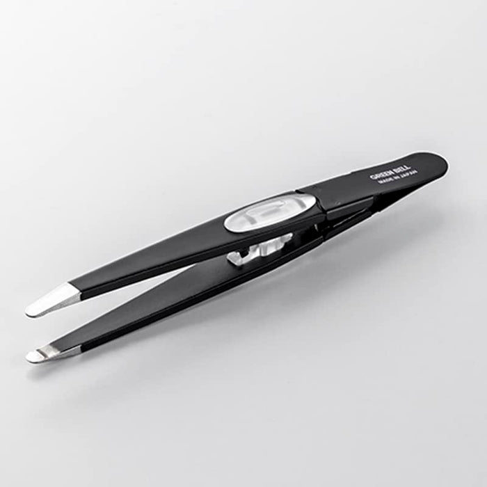 Green Bell Craftsmanship Black Round Tip Tweezers - Precision and Durability