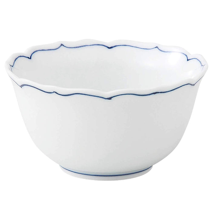 HAMATO Hasami Ware 10Cm White Porcelain Wazan Kikyo-Buchi Dish