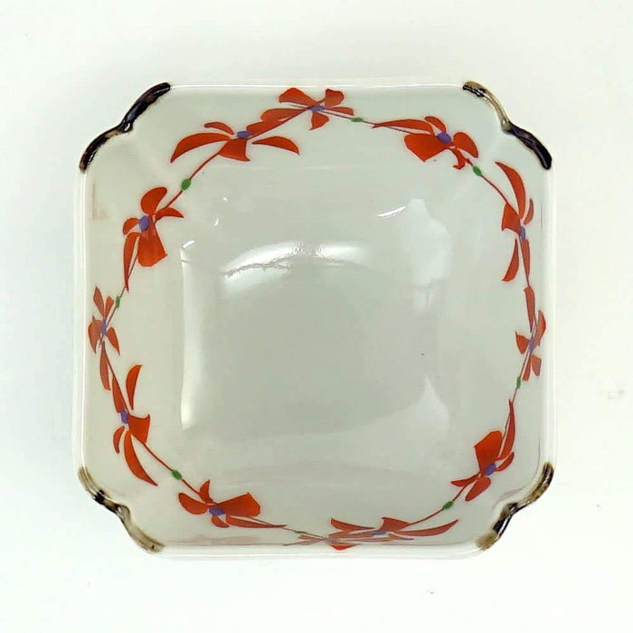 HAMATO Hasami Ware 8cm Small Red Lotus Plate White 138133