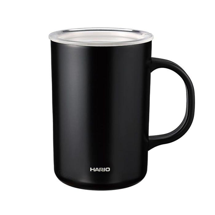 Hario Black Ceramic Coated Vacuum Insulation Mug 470ML with Lid