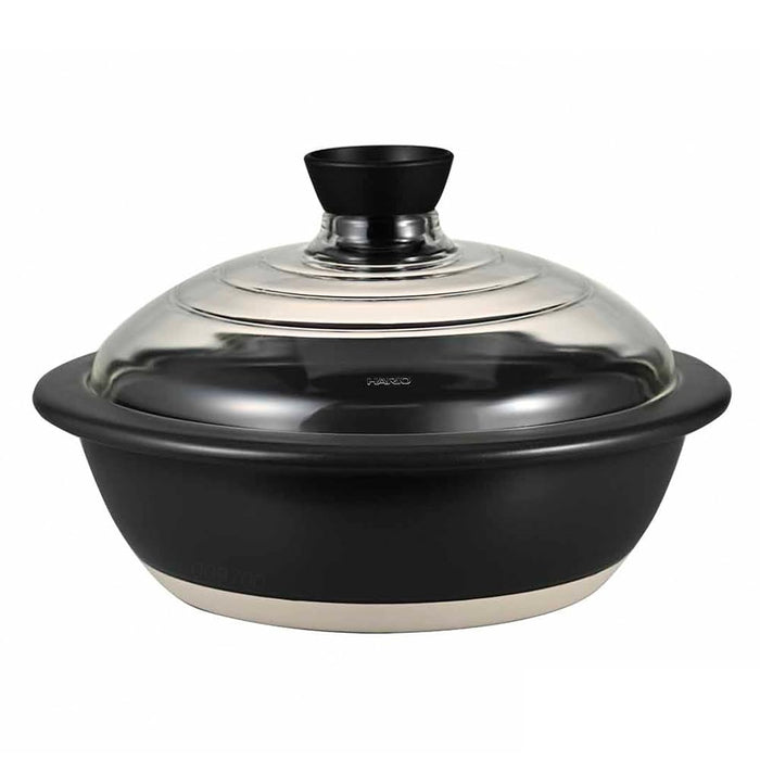 Hario Clay Pot with Glass Lid No. 9 3000ml GDN-255-BW Large Capacity-Kiichin - The #1 Place for Japanese Goods in Your Hand!