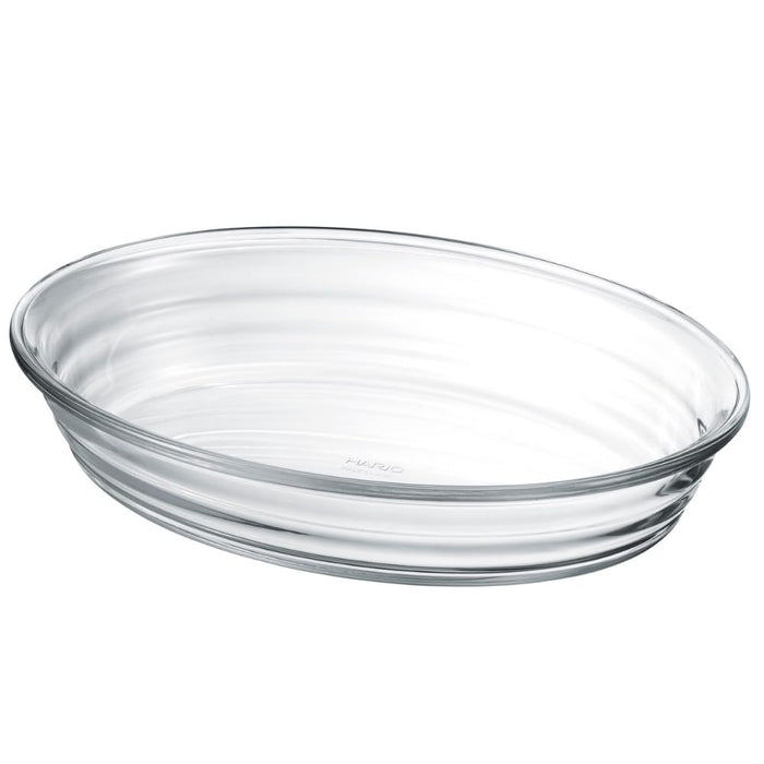 Hario Heat-Resistant Glass Oval Plate 1100ml Made in Japan Clear-Kiichin - The #1 Place for Japanese Goods in Your Hand!