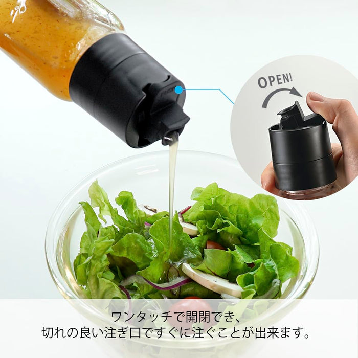 Hario One-Touch Dressing Bottle 150Ml Black Easy Pour Design-Kiichin - The #1 Place for Japanese Goods in Your Hand!