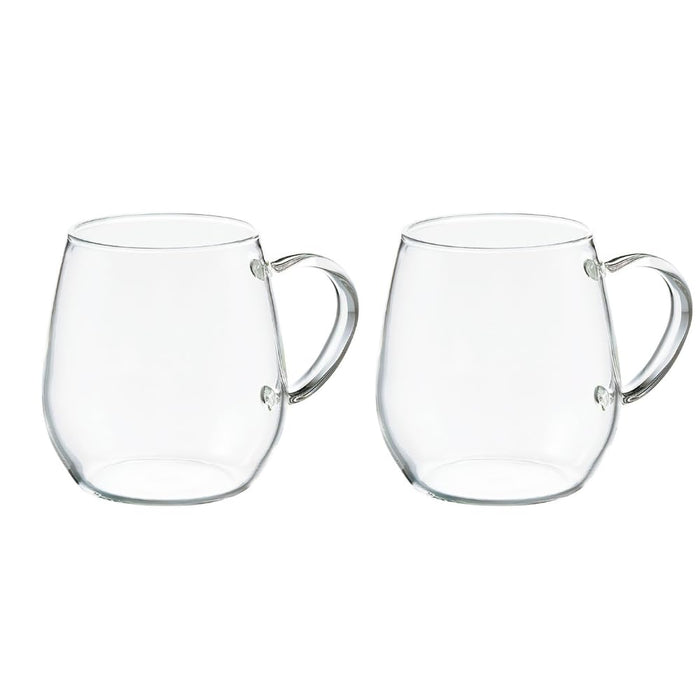 Hario Round Mug Set of 2 360ml Heat Resistant Glass Microwave Safe-Kiichin - The #1 Place for Japanese Goods in Your Hand!