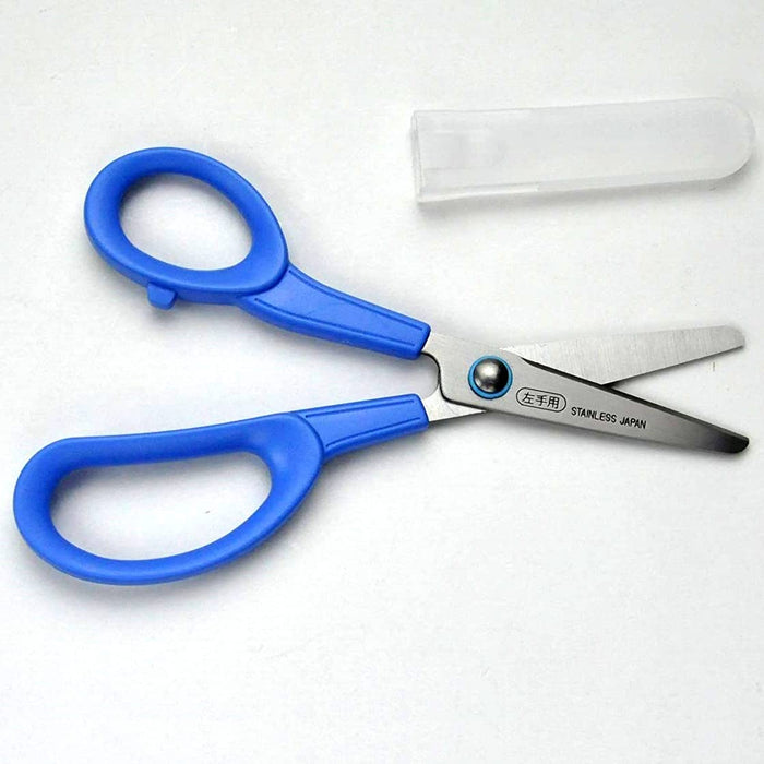 Hasegawa Knives Safety Scissors for Children Left Hand Round Tip C-150L Blue 15cm Total Length