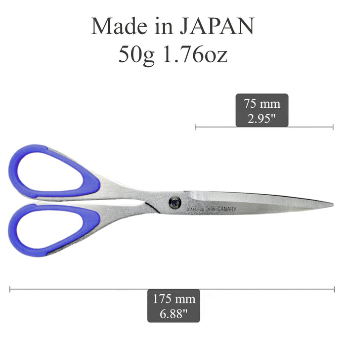 Hasegawa Knives Left-Handed Office Scissors Sword Tip Total Length 17.5cm Blue