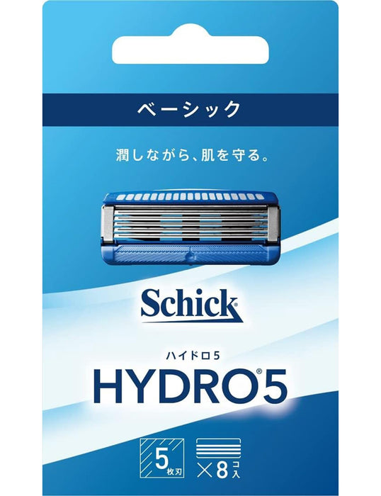 Schick Hydro 5 Replacement Blades 8-Piece Set with Skin Guard Blue