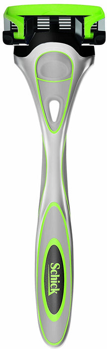 Schick Hydro 5 Premium Holder with 1 Replacement Blade Skin Guard for Sensitive Skin Green