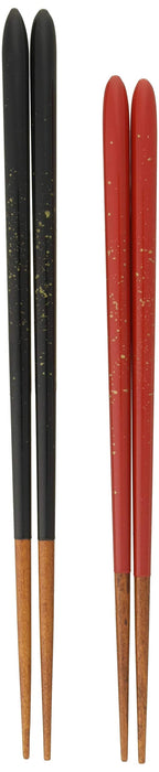 Hyozaemon Wakasa Lacquer Chopsticks Gold Splash Set 23.5/21.5cm-Kiichin - The #1 Place for Japanese Goods in Your Hand!