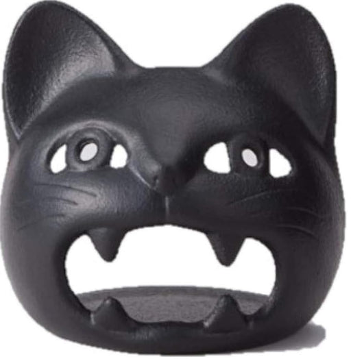 Iwachu Nambu Ironware Black Cat Candle Stand 9x8.5cm Elegant Design-Kiichin - The #1 Place for Japanese Goods in Your Hand!