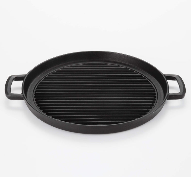 Iwachu 29cm Round Black Cast Iron Grill Pan Nambu Ironware 23051-Kiichin - The #1 Place for Japanese Goods in Your Hand!