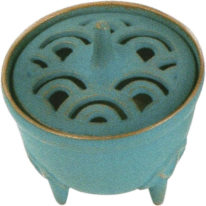 Iwachu Nami Gold Turkish Blue Incense Burner Φ8.5×H9 Nambu Ironware 29212-Kiichin - The #1 Place for Japanese Goods in Your Hand!