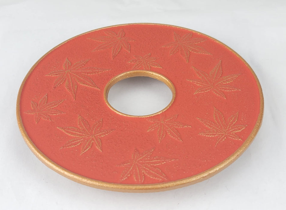 Iwachu Ironware 14cm Maple Gold Reddish Brown Kettle Base Nambu 53637-Kiichin - The #1 Place for Japanese Goods in Your Hand!