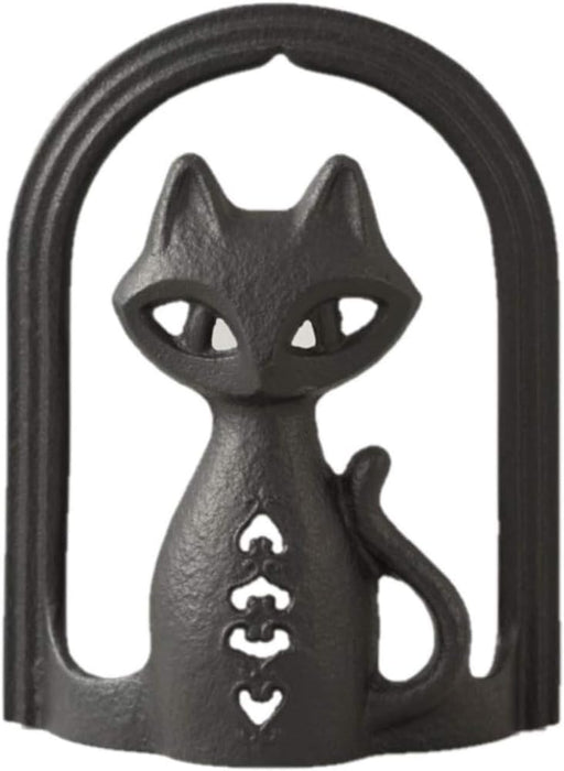 Iwachu Nambu Ironware Black Cat Letter Stand 10.5x5x14cm-Kiichin - The #1 Place for Japanese Goods in Your Hand!