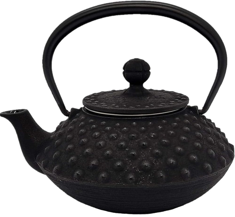 Iwachu Teapot 0.35L Black Enameled Nambu Ironware Arare Design 12041-Kiichin - The #1 Place for Japanese Goods in Your Hand!