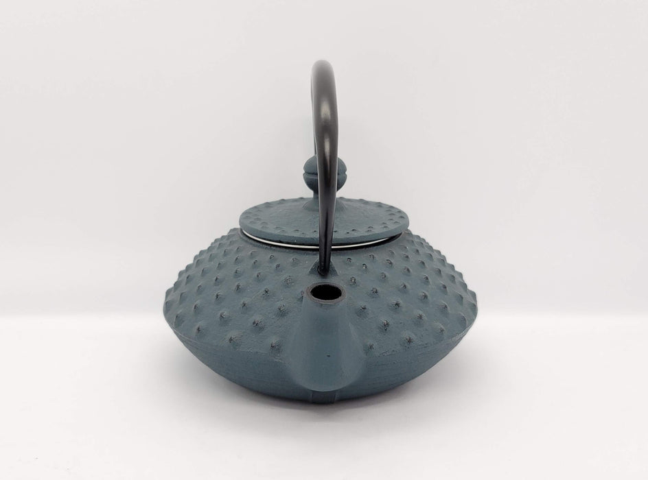 Iwachu Teapot Flat Arare Damman Blue 0.35L Enameled Nambu Ironware-Kiichin - The #1 Place for Japanese Goods in Your Hand!