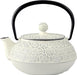 Iwachu 0.65L Sakura Silver Linen Teapot Nambu Ironware Enameled Interior-Kiichin - The #1 Place for Japanese Goods in Your Hand!