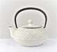 Iwachu 0.65L Sakura Silver Linen Teapot Nambu Ironware Enameled Interior-Kiichin - The #1 Place for Japanese Goods in Your Hand!
