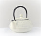 Iwachu 0.65L Sakura Silver Linen Teapot Nambu Ironware Enameled Interior-Kiichin - The #1 Place for Japanese Goods in Your Hand!