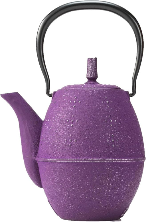 Iwachu Nambu Ironware Teapot Rice Silver Grape 0.6L Enameled Interior-Kiichin - The #1 Place for Japanese Goods in Your Hand!