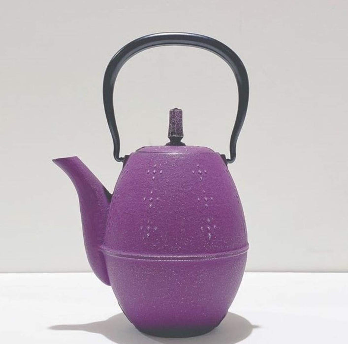 Iwachu Nambu Ironware Teapot Rice Silver Grape 0.6L Enameled Interior-Kiichin - The #1 Place for Japanese Goods in Your Hand!