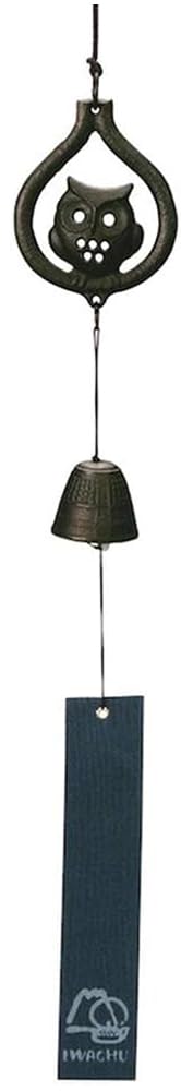 Iwachu Owl Wind Chime Black 9.5x2x11.5 cm Nambu Ironware Design-Kiichin - The #1 Place for Japanese Goods in Your Hand!