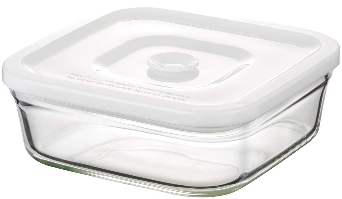 Iwaki Heat-Resistant Glass Airtight Container Medium 450Ml White 15.5Cm