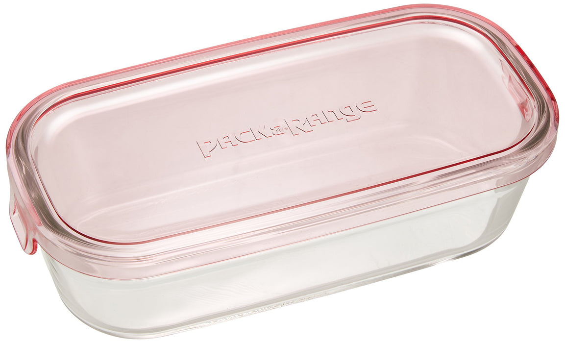 Iwaki Medium Pink Rectangular Glass Storage Container 500Ml Microwave Safe