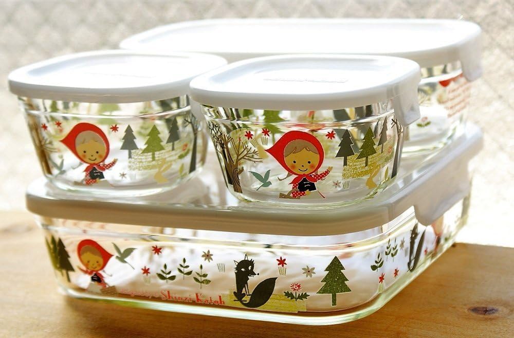 Iwaki Medium 800ml Heat-Resistant Glass Storage Container - Shinji Kato Red