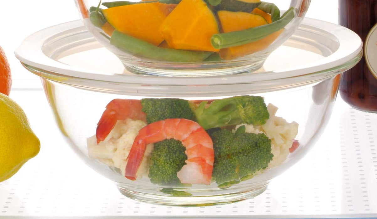 Iwaki Microwave Cover White Heat-Resistant Glass for 1.5L Bowls