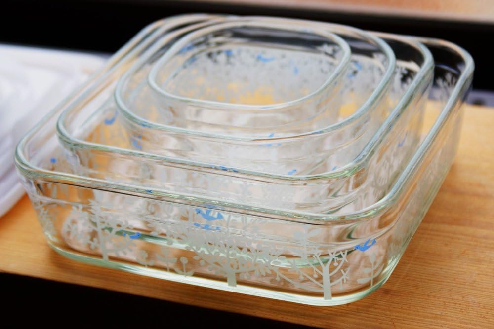 Iwaki Heat-Resistant Glass Storage Container Square Large 1.2L Microwave Safe