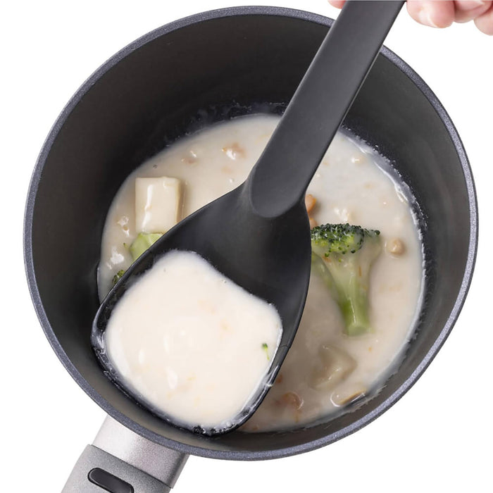 Kai Corporation Black Kasanaru Ladle Easy Clean Dishwasher Safe Stackable-Kiichin - The #1 Place for Japanese Goods in Your Hand!