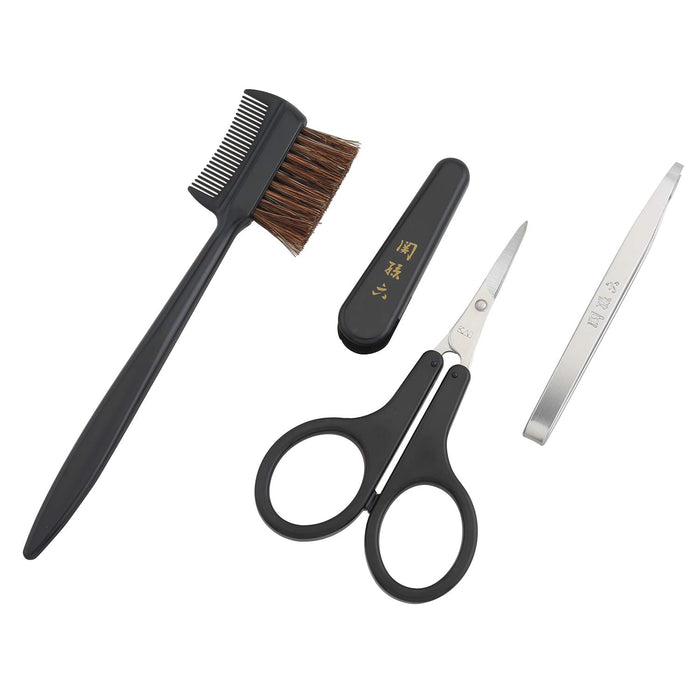 Magoroku Seki Grooming Set Black 4-Piece Kit by Kai Corporation