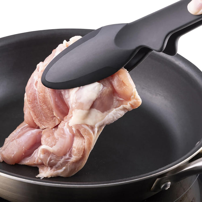 Kai Corporation Kasanaru De5777 Black Tongs Dishwasher Safe Easy Clean Stackable-Kiichin - The #1 Place for Japanese Goods in Your Hand!