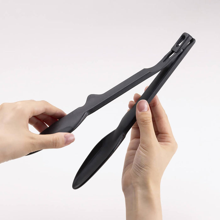 Kai Corporation Kasanaru De5777 Black Tongs Dishwasher Safe Easy Clean Stackable-Kiichin - The #1 Place for Japanese Goods in Your Hand!