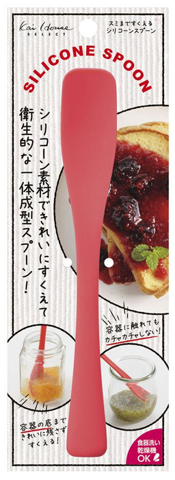 Kai Corporation Kai House Select Silicone Spoon with Edge-Scooping Action FA5170-Kiichin - The #1 Place for Japanese Goods in Your Hand!