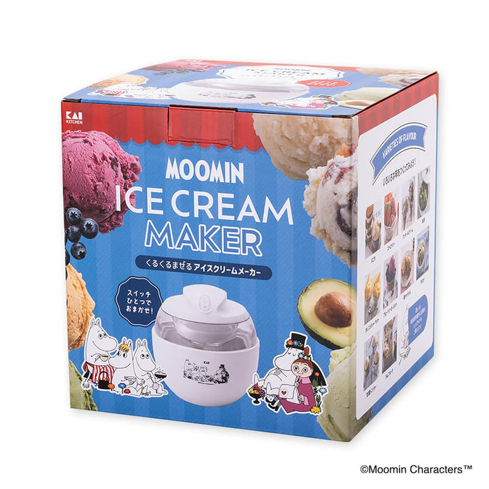 Kai Corporation Moomin White Ice Cream Maker for Home Use DN0607-Kiichin - The #1 Place for Japanese Goods in Your Hand!
