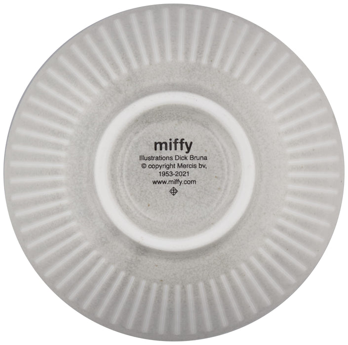 Kanesho Pottery Ceramic Miffy Rice Bowl 12cm Gray Stoneware for Kids-Kiichin - The #1 Place for Japanese Goods in Your Hand!