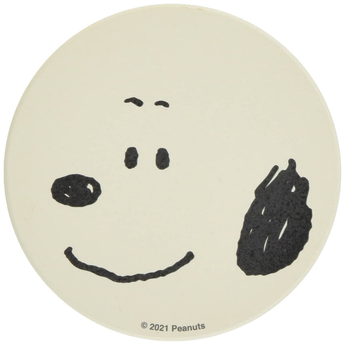 Kanesho Pottery Peanuts Snoopy Ceramic Absorbent Coaster 9cm White-Kiichin - The #1 Place for Japanese Goods in Your Hand!