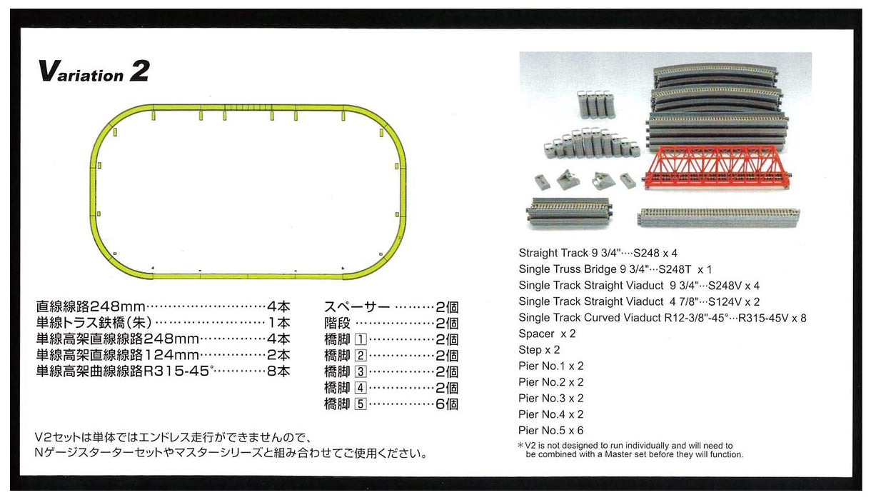 Kato N 轨距内双轨 20-861 轨道套件 V2