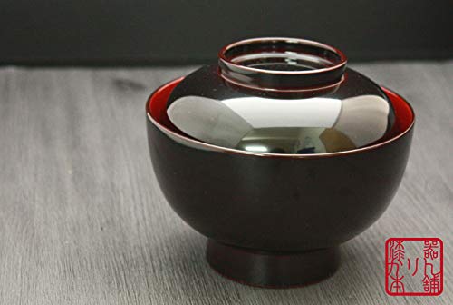 Karin Lacquerware Zoni Bowl With Lid Black Red Echizen 13Cm Made in Japan-Kiichin - The #1 Place for Japanese Goods in Your Hand!