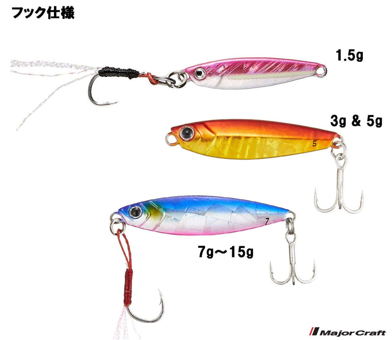 Major Craft Jigpara Micro 10G Lure Metal Jig #4 Blue Pink