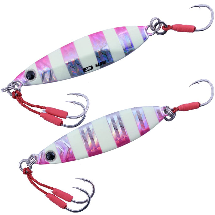 Major Craft Jigpara Shore Slow Jig 20G Zebra Pink - Precision Fishing Lure