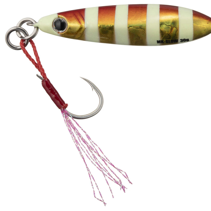 Major Craft Metal Jig Maki 30G Zebra Red Gold #77 Slow Jigging Lure