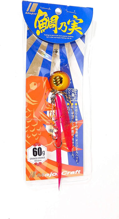 Major Craft Metal Jig Tai Chisel 60G Gold Red Fishing Lure Tm-60 #4