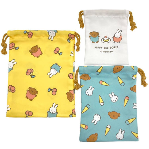 Marimocraft Miffy & Boris Sweets Patisserie Drawstring Bags Set W18xH23cm-Kiichin - The #1 Place for Japanese Goods in Your Hand!
