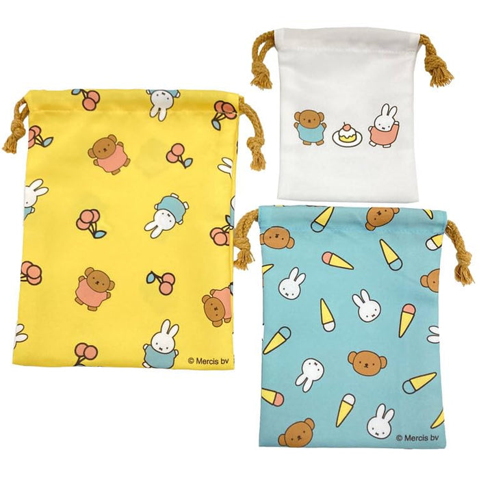 Marimocraft Miffy & Boris Sweets Patisserie Drawstring Bags Set W18xH23cm-Kiichin - The #1 Place for Japanese Goods in Your Hand!
