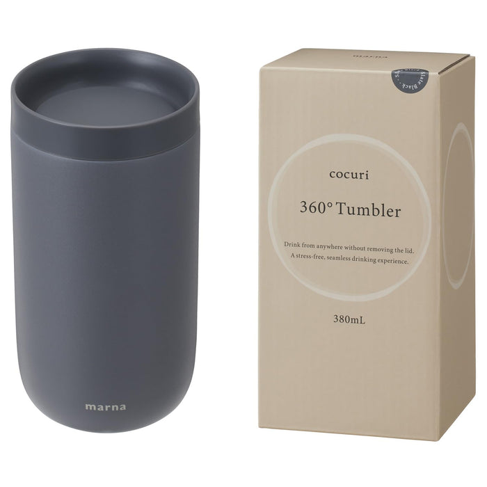 Marna 360° Tumbler 380ml - Vacuum Insulated Coffee Mug Slate Black-Kiichin - The #1 Place for Japanese Goods in Your Hand!