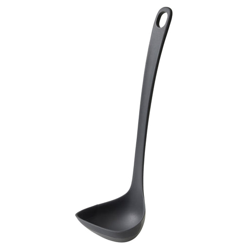 Marna Easy-To-Scoop Clam Shape Silicone Ladle Dark Gray Kitchen Tool M-Kiichin - The #1 Place for Japanese Goods in Your Hand!